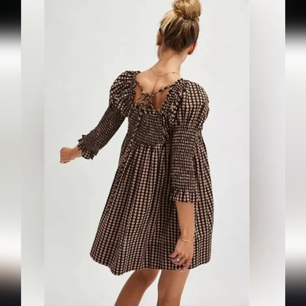 NWT! Revolve Free People Dress Star Dip Mini Black Combo Women's Small Dress NEW - Picture 2 of 16